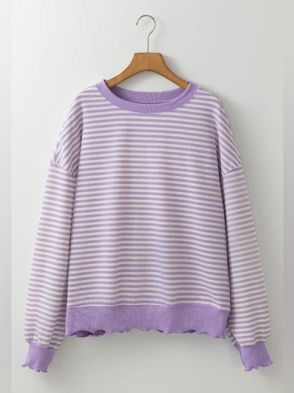 Peach Love California Oversized Terry Stripe Sweatshirt, size M, like new!